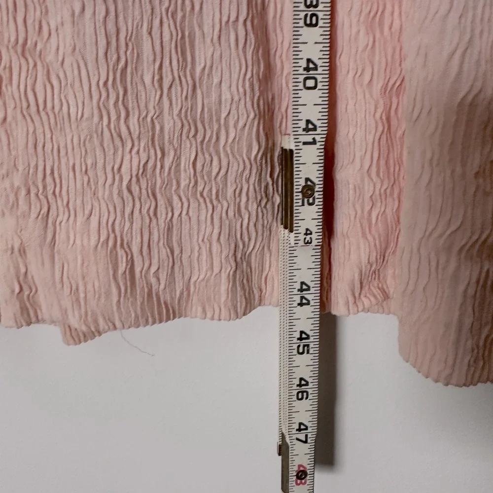 Vintage 80’s Elegant Pink Lace women’s Dress size 16 Lacey puffy sleeves (A-84) - Picture 4 of 10